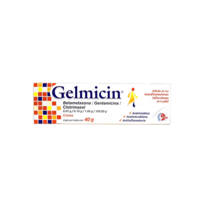Gelmicin crema (betametasona/gentamicina/clotrimazol 0.05g/0.10g/100g)